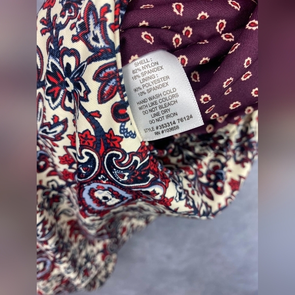 LOFT Paisley Print Cut Out One Piece Swimsuit Women's Size 14 - Picture 11 of 13